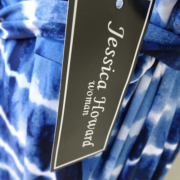 Jessica Howard Tie Dye Dress Women's Plus Size 22W Blue Stretch - Picture 7 of 8